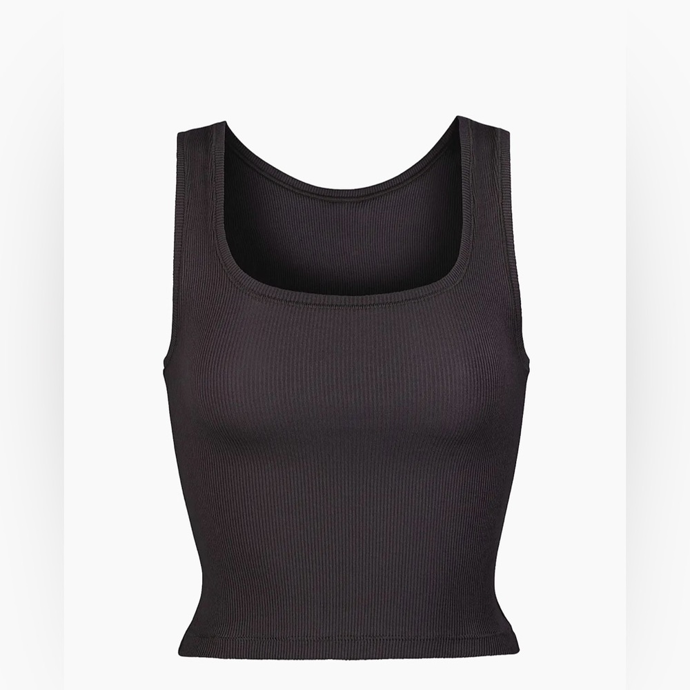 NWT SKIMS Cotton Ribbed Tank - Soot